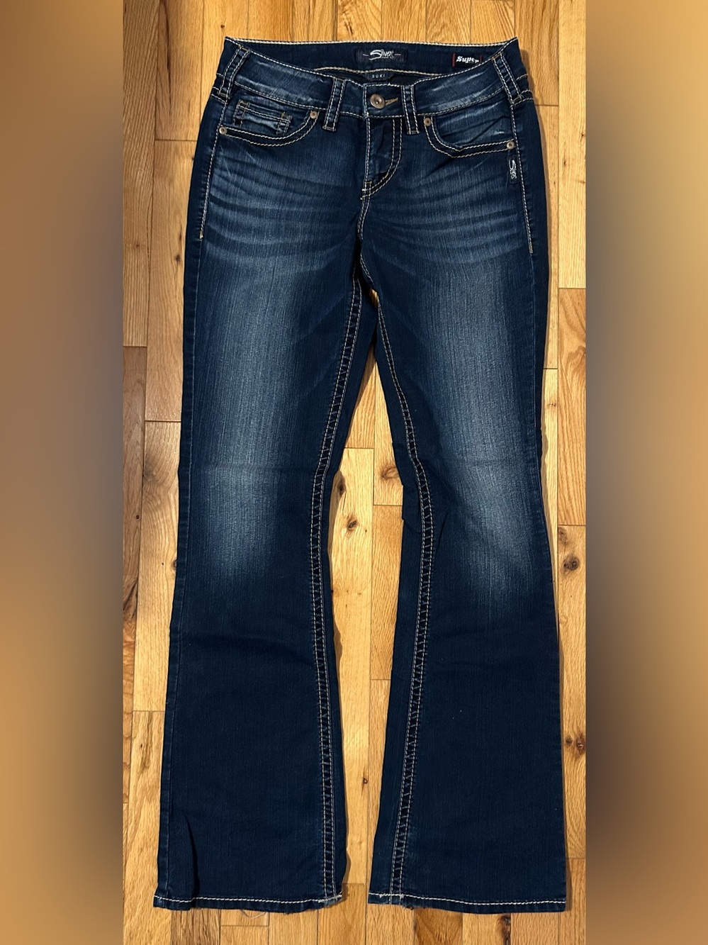 Silver Jeans Dark Blue Bootcut Jeans with Fading